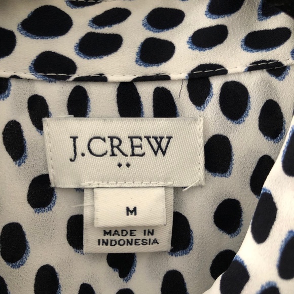 J. Crew Factory Black and White Dotted Blouse - Picture 8 of 10